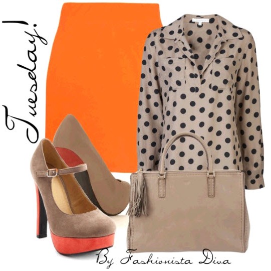 How to wear a blouse with polka dots